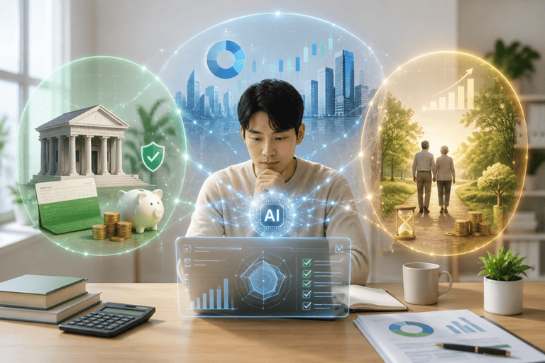 AI 금융상품으로 예금 ETF 연금을 비교하고 투자 조건을 분석하는 자산관리 머니포트 대표 이미지