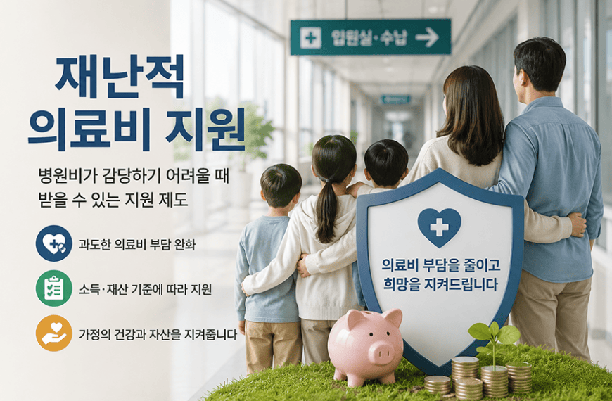 재난적 의료비 지원으로 큰 병원비 부담을 줄이고 가족의 생활과 자산을 지키는 모습