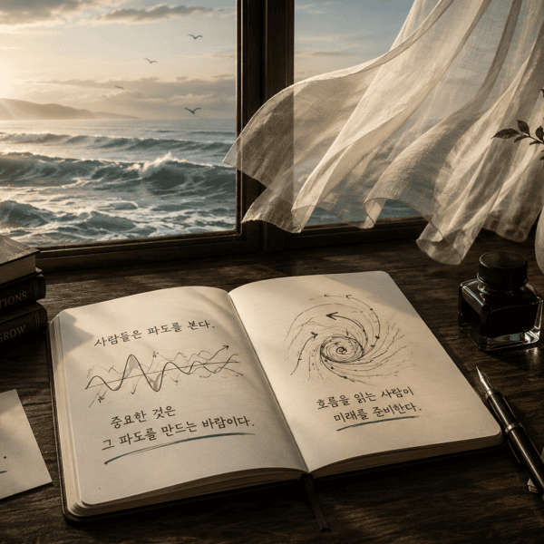 파도보다 파도를 만드는 바람과 흐름을 바라보는 머니포트의 투자 철학을 표현한 이미지