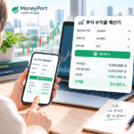 주식 수익률 계산기|내 주식은 실제로 몇 % 올랐을까? 주식 수익률 계산기로 매수가격과 현재가격을 비교해 투자 수익률을 확인하는 이미지 | 자산관리 머니포트
