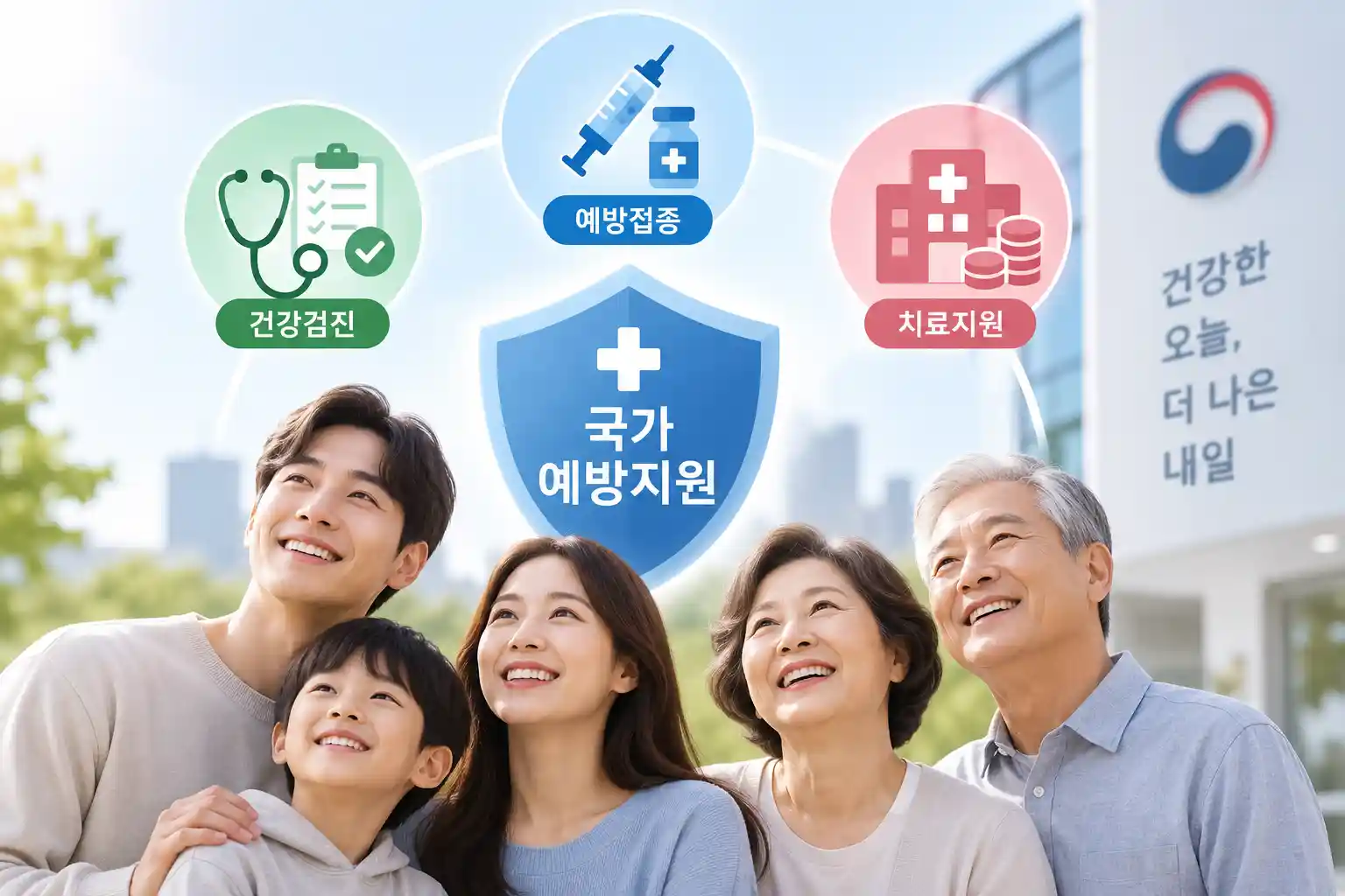 국가 예방지원을 통해 무료·지원 건강검진과 예방접종, 의료비 혜택을 확인하는 모습