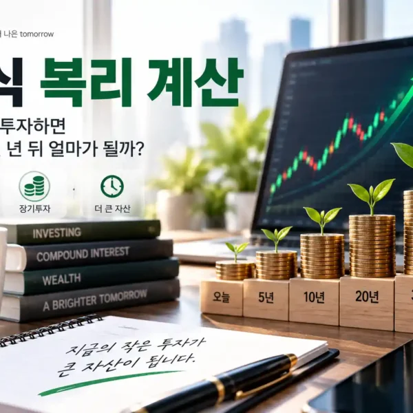 주식 복리 계산으로 수익 재투자 후 미래 예상자산을 확인하는 이미지 | 자산관리 머니포트