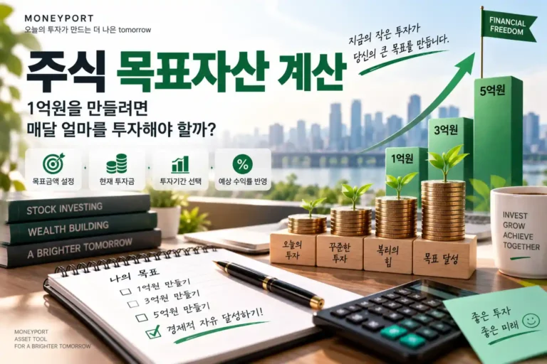 주식 수익률 계산기로 매수가격과 현재가격을 비교해 투자 수익률을 확인하는 이미지 | 자산관리 머니포트
