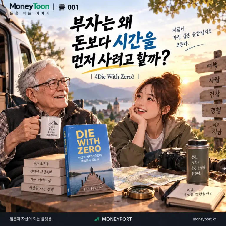 시간의 가치와 경험의 중요성을 이야기하는 Die With Zero MoneyToon